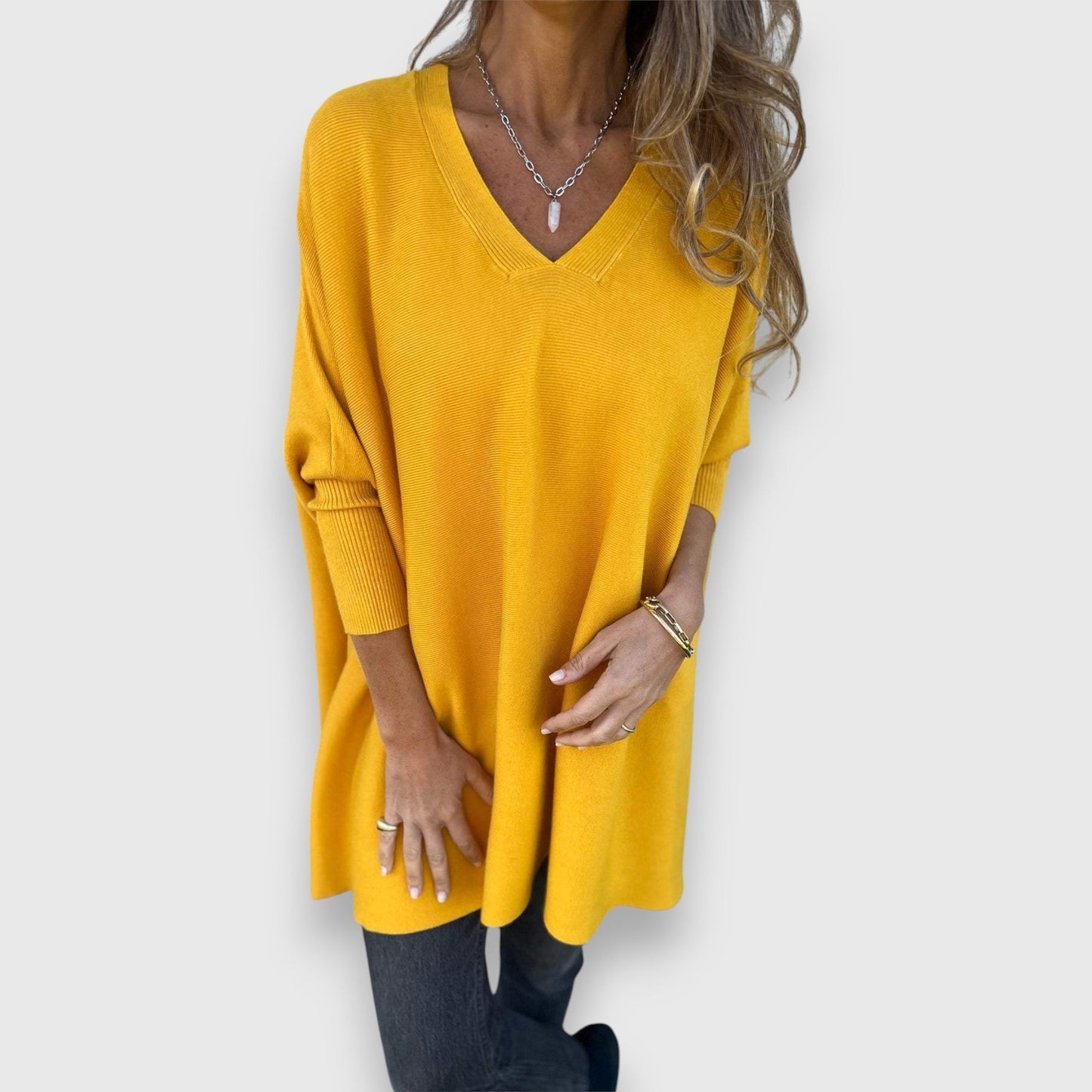 Dames Oversized V-hals Comfortabele Pasvorm