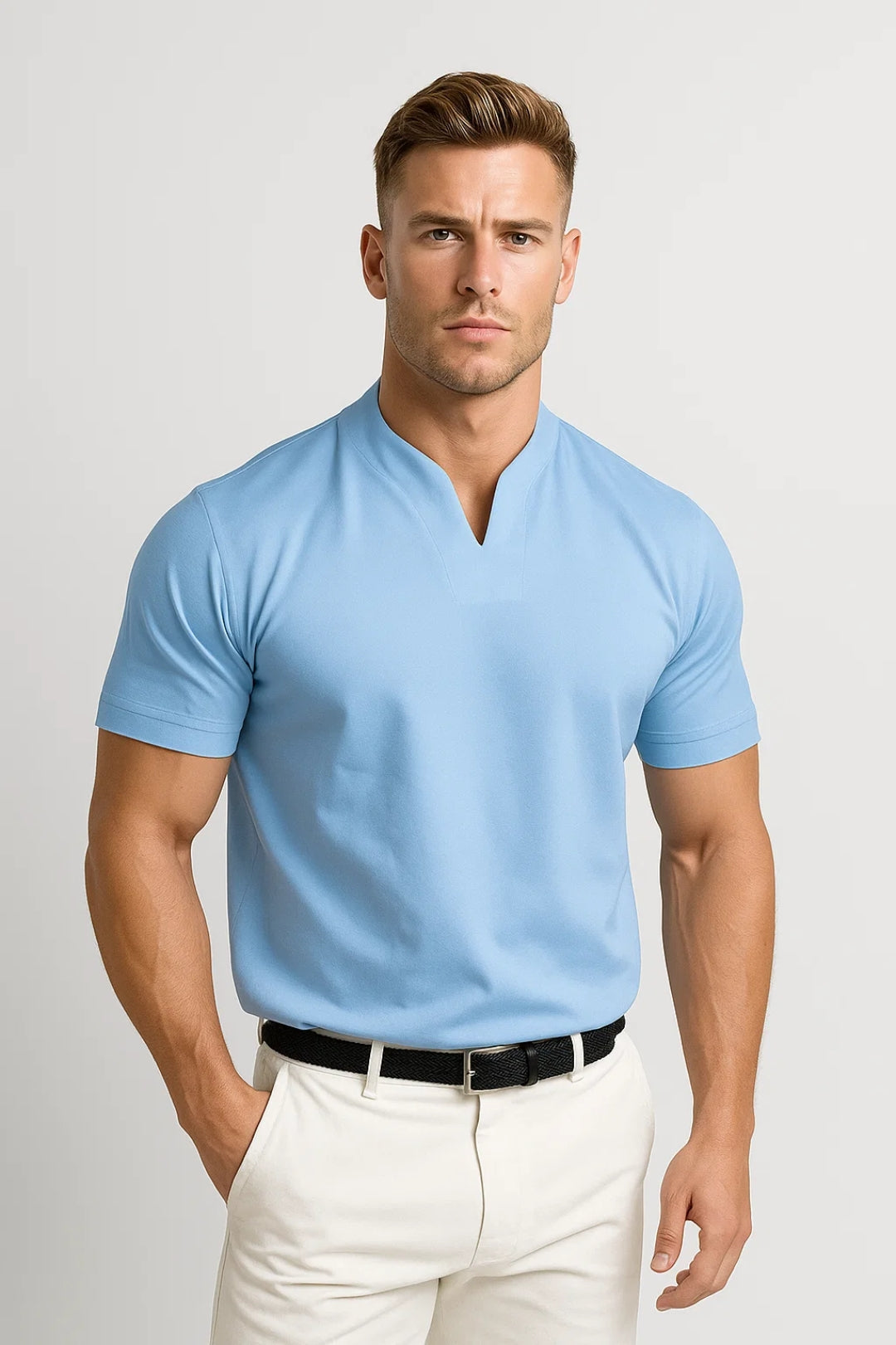 Heren Shirt Slim Fit Katoen Splitkraag Dagelijks Gebruik