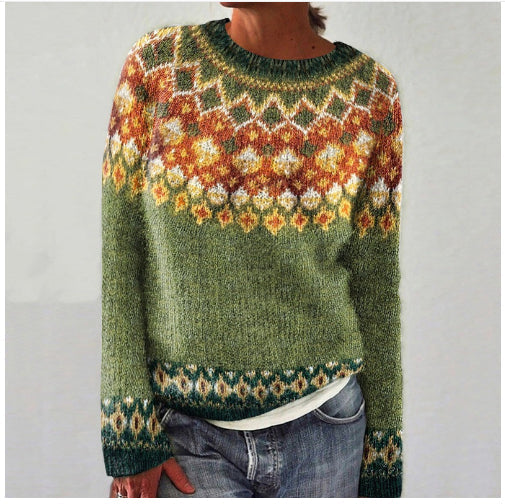 Dames Trui Gebreid Warm Nordic Stijl Elegante Look