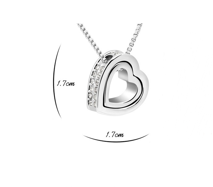 Dames Ketting met Steentjes Zilver Hartvormig Trendy Sieraad