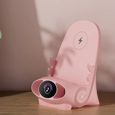 Draadloze Oplader 15W met Houder – Smartphone Snellader Staand of Liggend – Stoel Design met Koeling