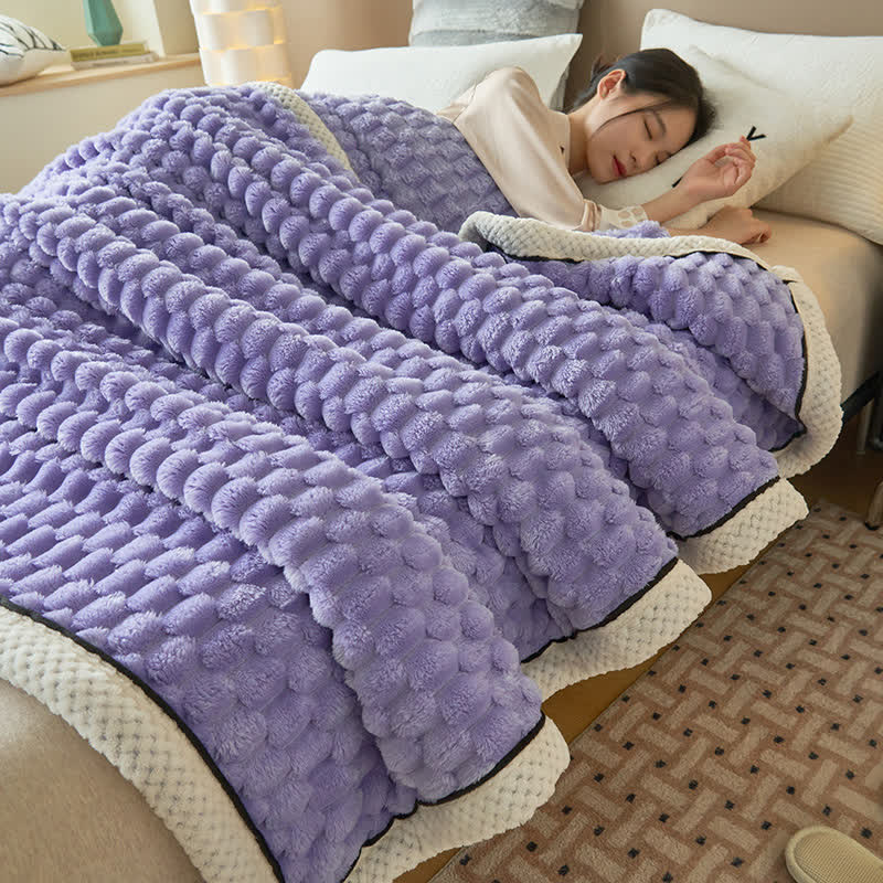 Zachte Coral Fleece Deken – Warme Omkeerbare Plaid voor Bank & Bed