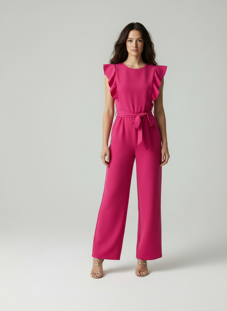 Dames Jumpsuit Elegant met Wijd Cap Mouwen