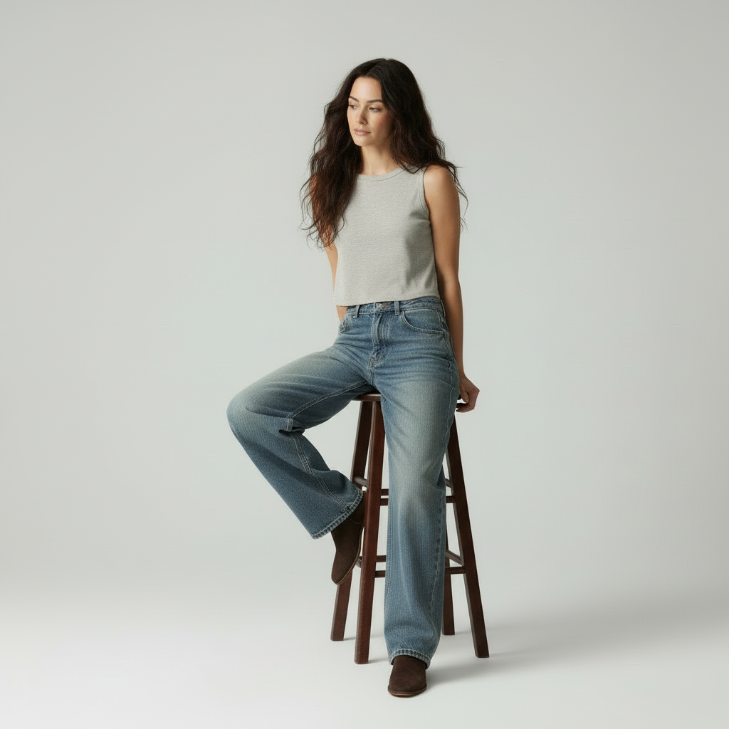 Dames Jeans Wijde Pijpen Comfortabel