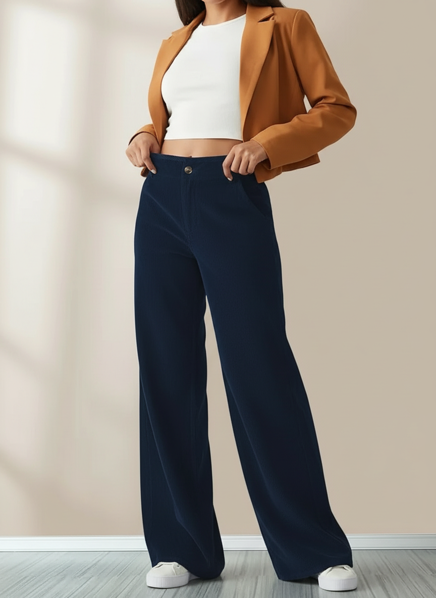 Dames Corduroy Broek Wijd Model Comfortabel