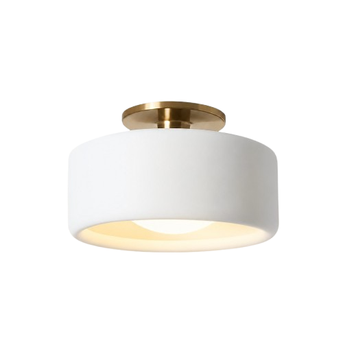 Keramische Plafondlamp Scandinavisch Design met Halfrond Porselein Kap