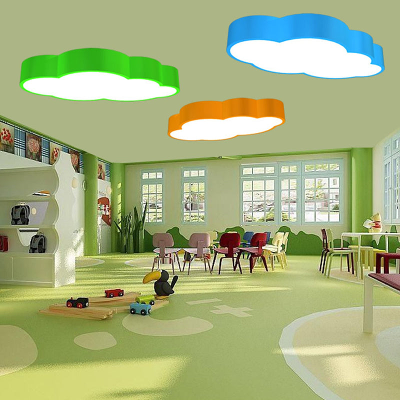 Wolkvormige Plafondlamp voor Kinderkamer Acryl 46cm/52cm LED Cartoon Design in Rood/Geel/Blauw