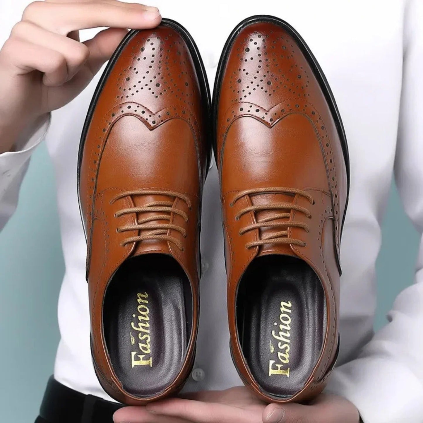 Leren Schoen van Kalfsleer met Handgemaakt Design