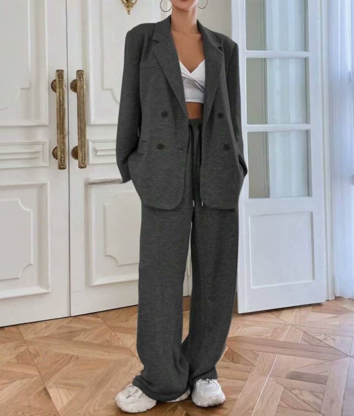 Dames Blazer en Broek Pak Modern Tweedelig Design