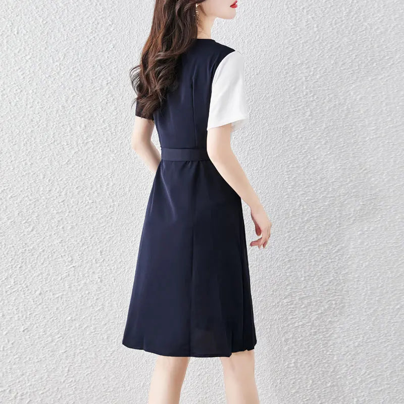 Jurk voor Vrouw Patchwork Elegant Design