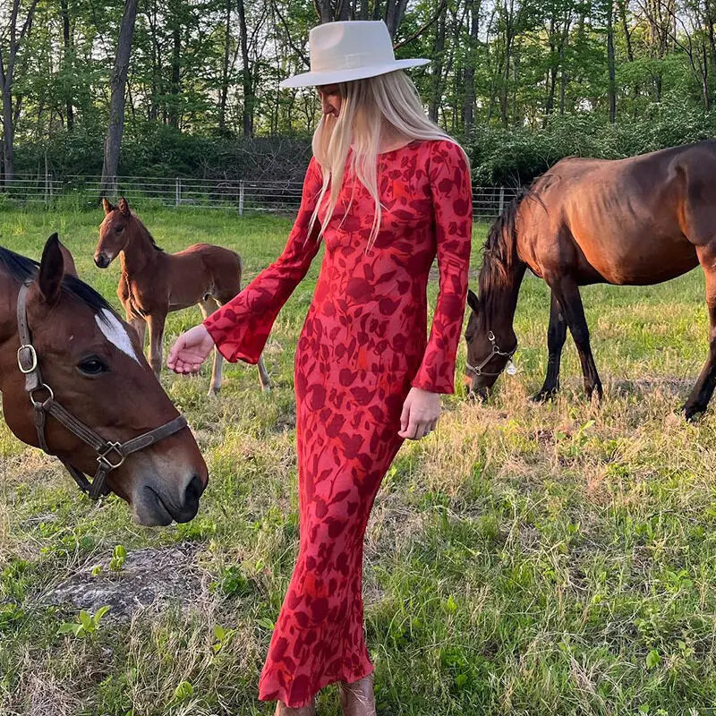 Zomerse Maxi Jurk Bloemenprint Vrouwelijk en Chic