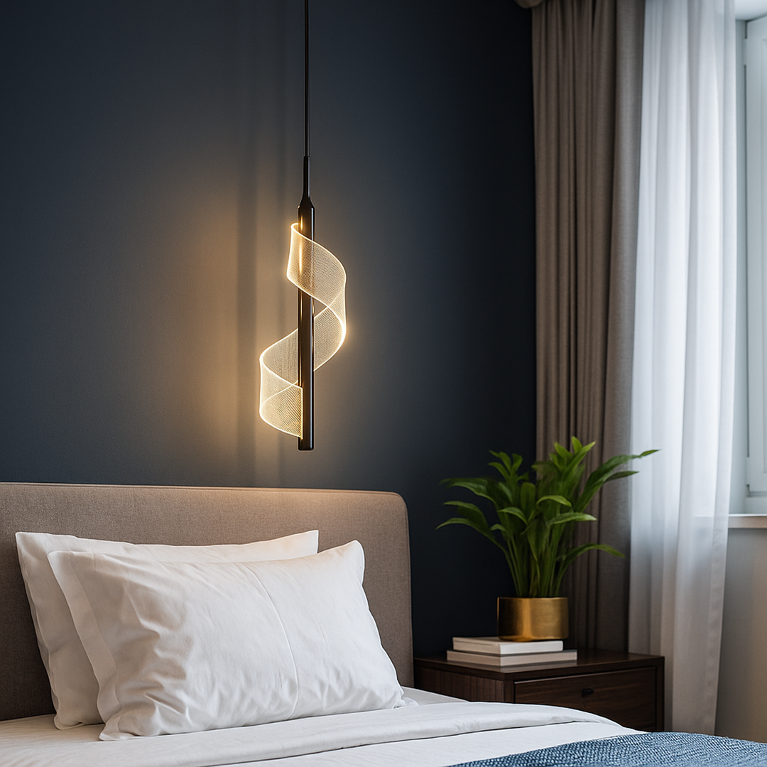 Wandlamp LED Spiraal Acryl Zwart Metaal Woonkamer Slaapkamer Gang Decoratieve Muurlamp Modern Sculpturaal