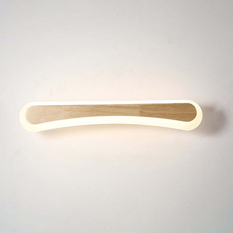 Houten LED Wandlamp met Acryl Kap Badkamerspiegel Verlichting Scandinavisch Design 40cm 60cm 80cm