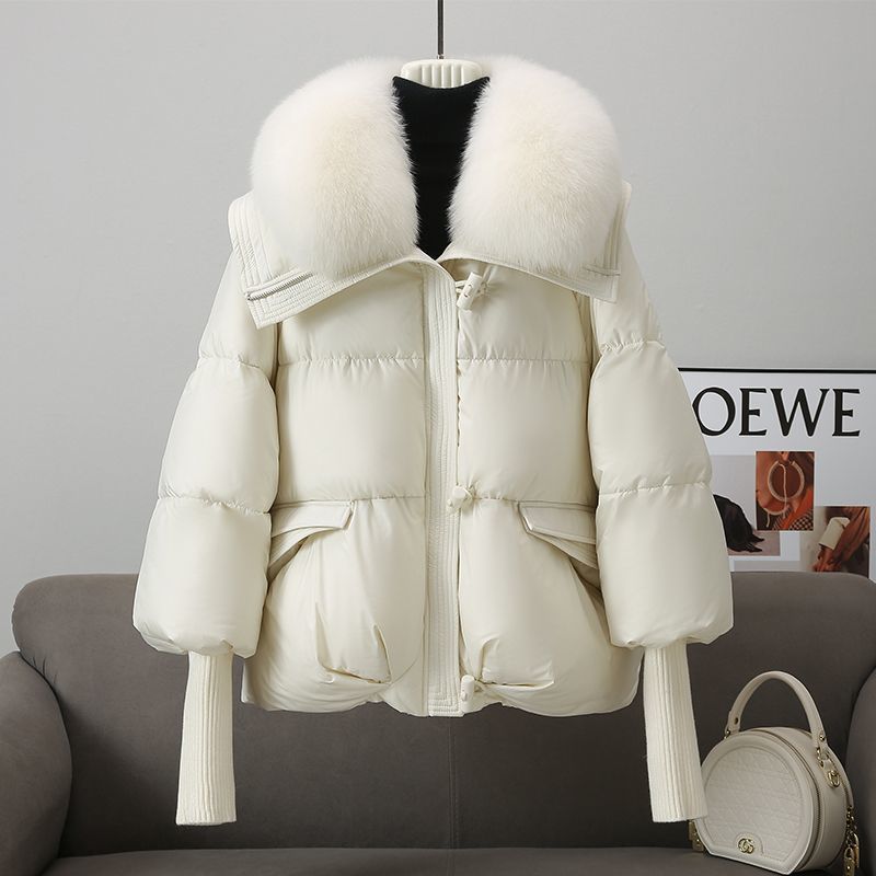 Dames Pufferjas Warm Imitatiebontkraag Stijlvolle Winterjas