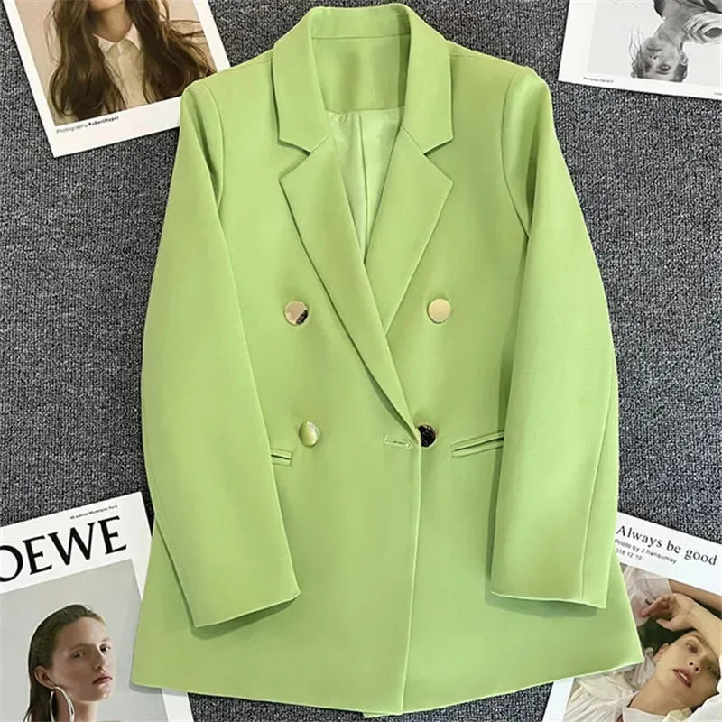 Dames Blazer Dubbele Knopen Zakelijke Stijl