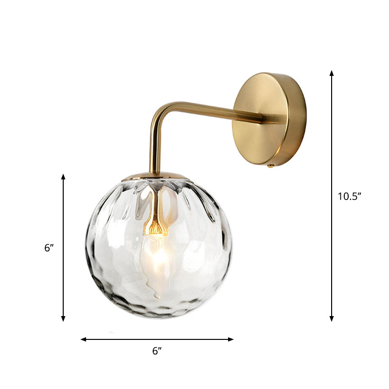 Glazen Wandlamp met Geribbeld Glas en Gouden Armatuur – Minimalistische Verlichting voor Woonkamer en Gang