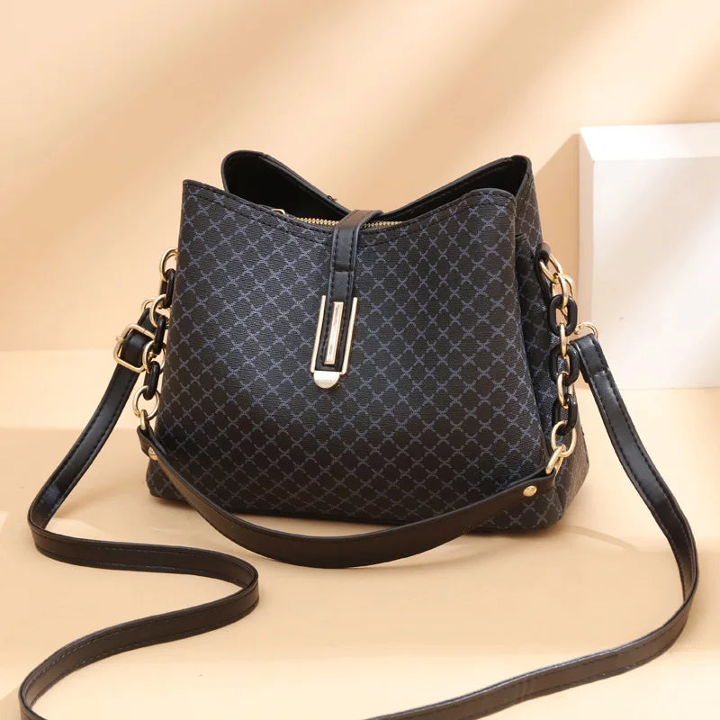 Handgemaakte Schoudertas Dames PU-leer Vintage Stijl Camel Zwart Bruin Dagelijks Gebruik Elegante Tas