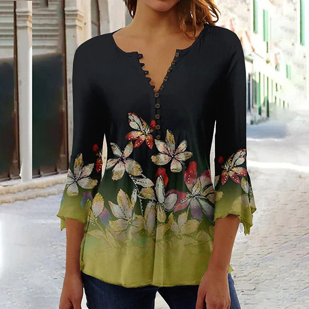 Dames T-shirt Korte Mouw V-hals Zomerse Stijl - StudioMarella