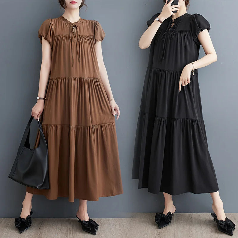 Jurk Plooijurk Zomerjurk Vrouwelijk Elegant - StudioMarella
