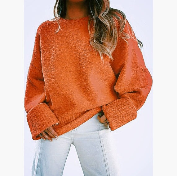 Dames Trui Zacht Oversized Ronde Hals