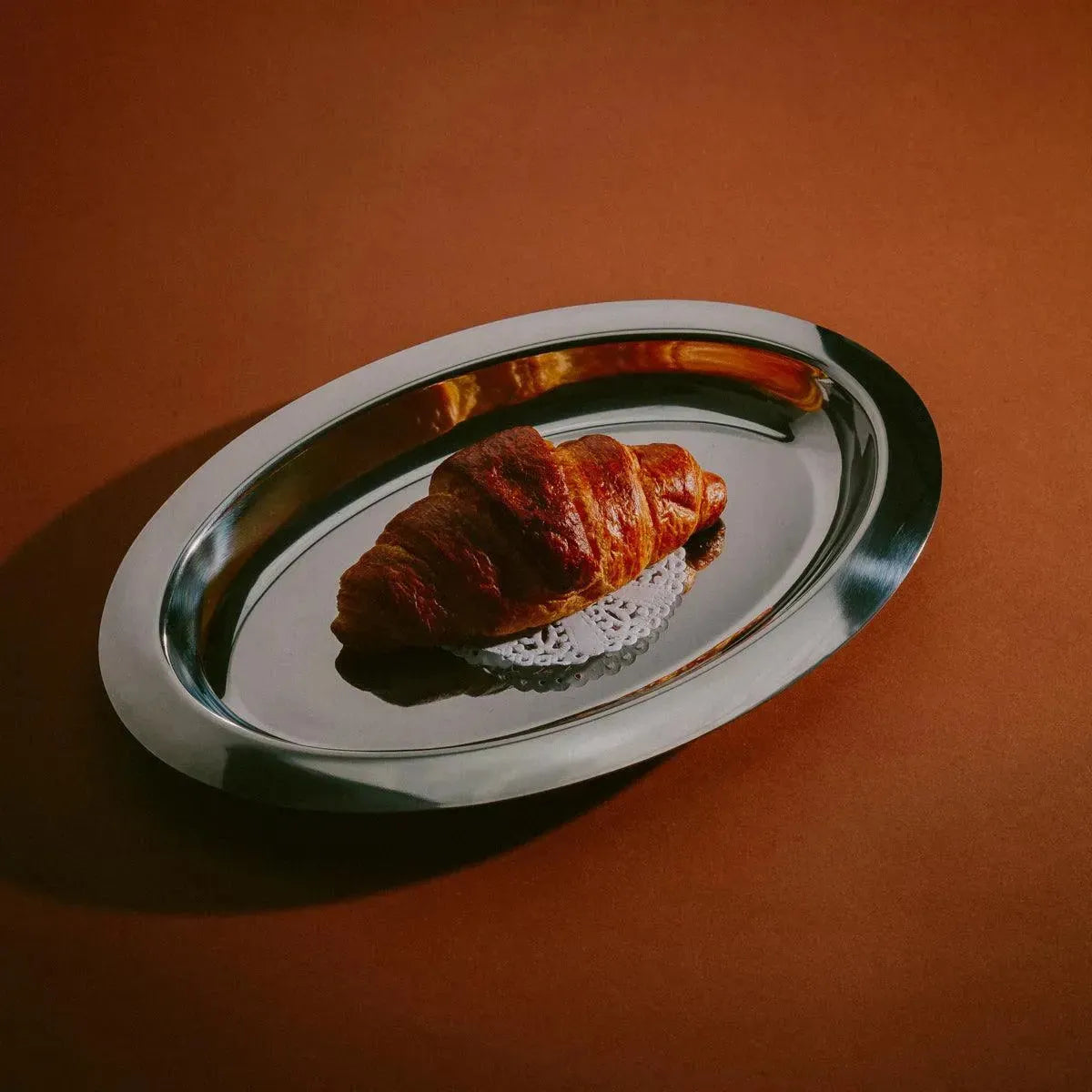 Serveerschaal Ovaal Roestvrij Staal Gepolijst Zilver Dienblad Tafel Diner Luxe