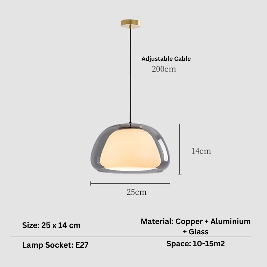 Globe Hanglamp met Gerookte Glazen Bol – Gouden, Zwarte of Transparante Afwerking | Scandinavisch Design