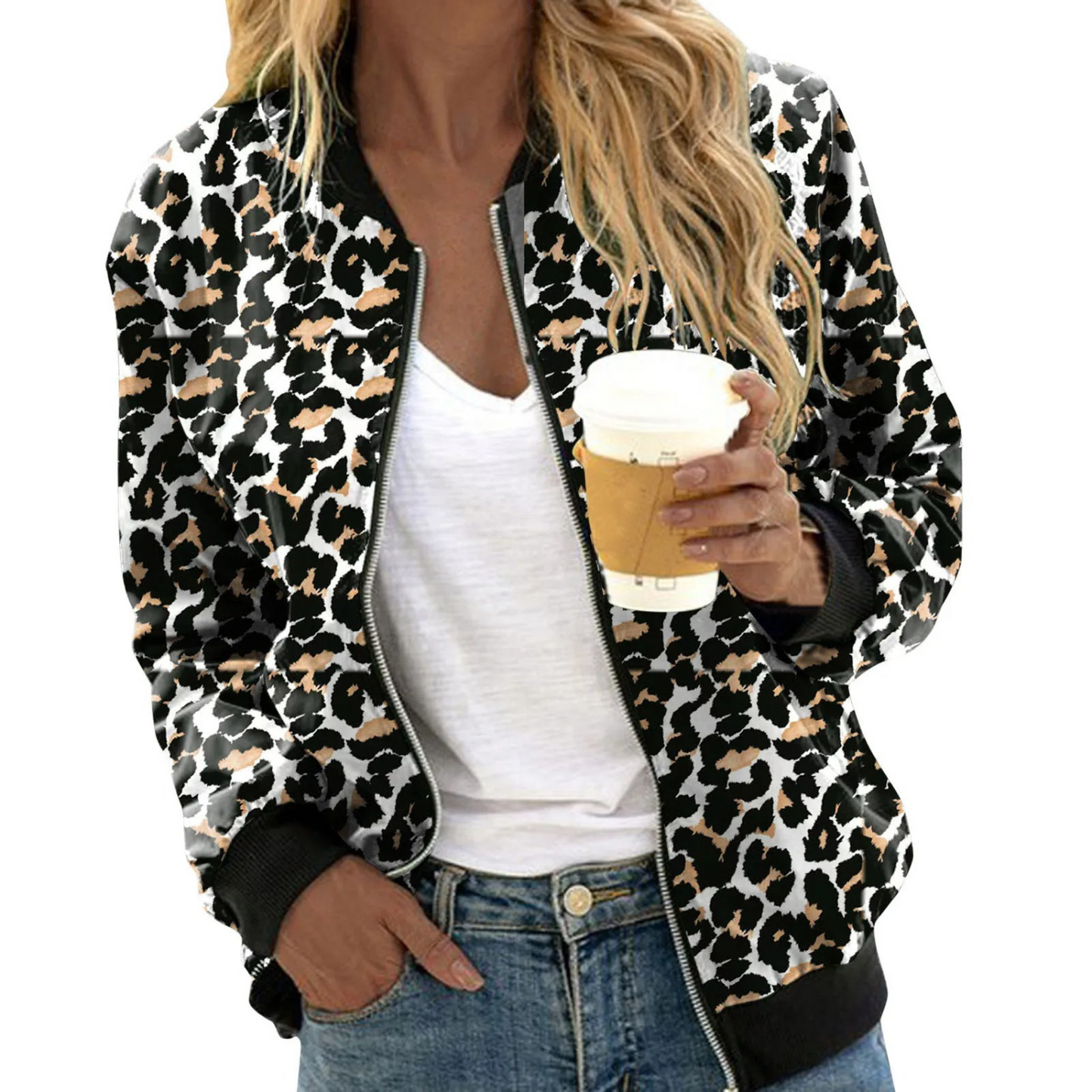 Luipaard Bomber Jacket Stijlvol en Comfortabel