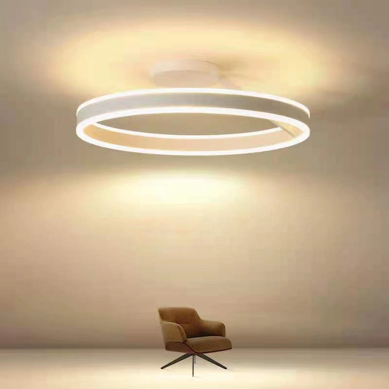 Plafondlamp LED Ring Metaal Acryl Zwart Wit Dimbaar Woonkamer Slaapkamer 50cm
