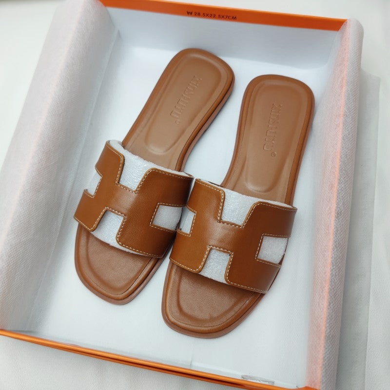 Dames Sandalen H-Profiel Vegan Leder Comfortabel Elegant Zomer Schoeisel