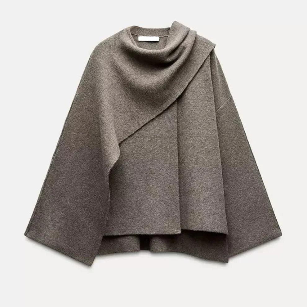 Dames Wollen Jas Oversized met Knoopsluiting en Luxe Voering