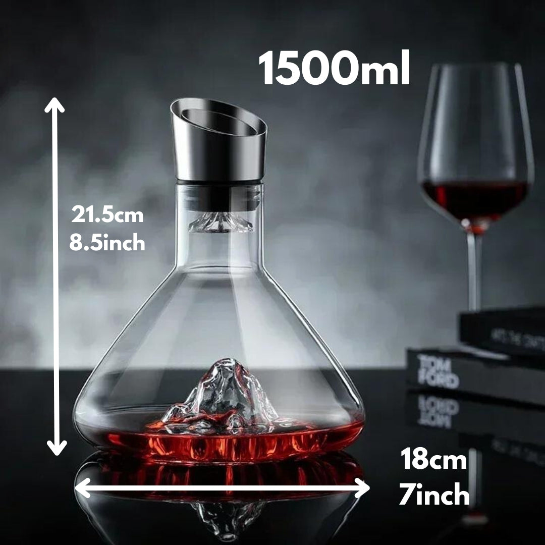 Wijnkaraf met Ijsberg Design – Kristalglas Decanter met 12-Kanaals Beluchtingssysteem voor Optimale Wijnsmaak