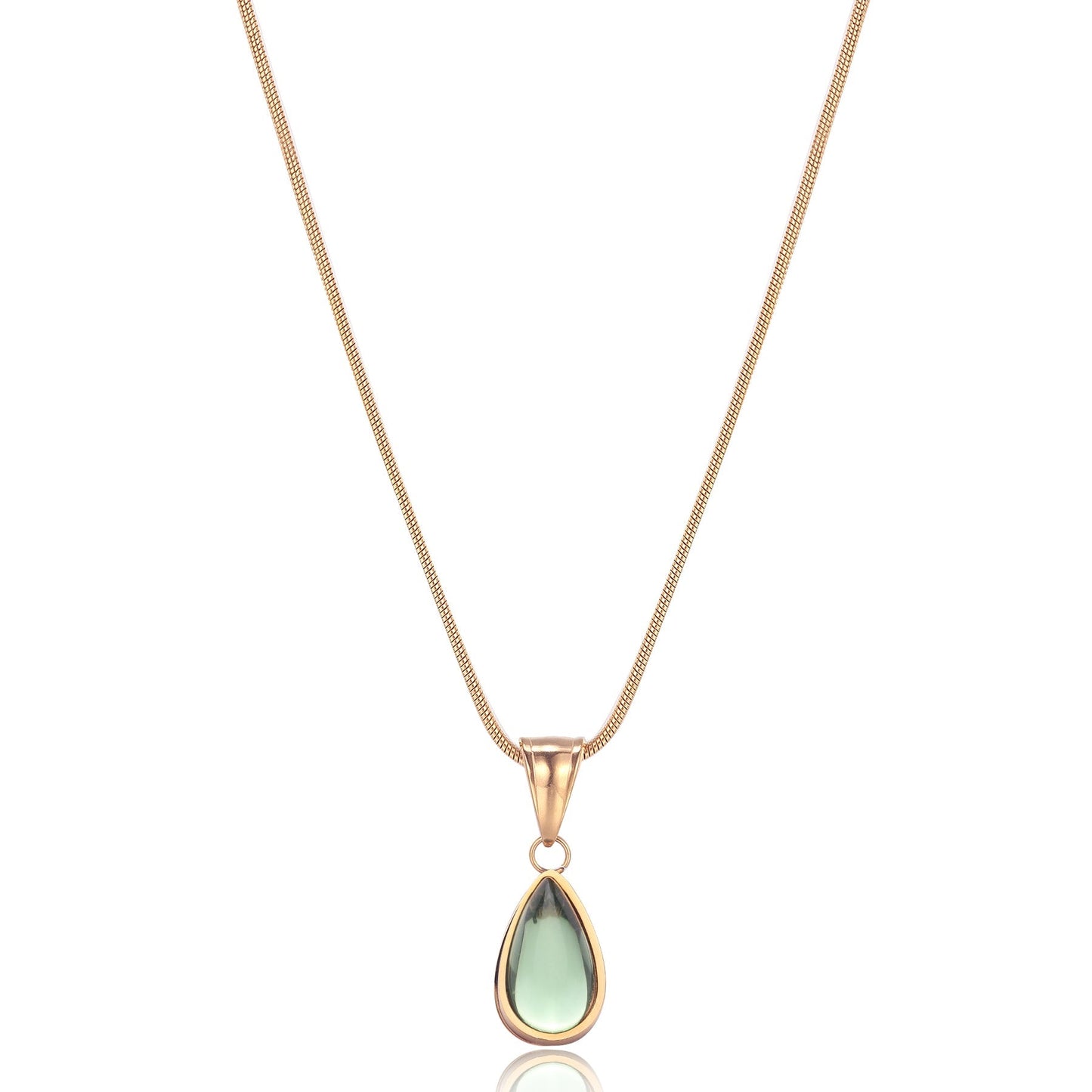 Goudkleurige Ketting met Olijfsteen Elegante Sieraden