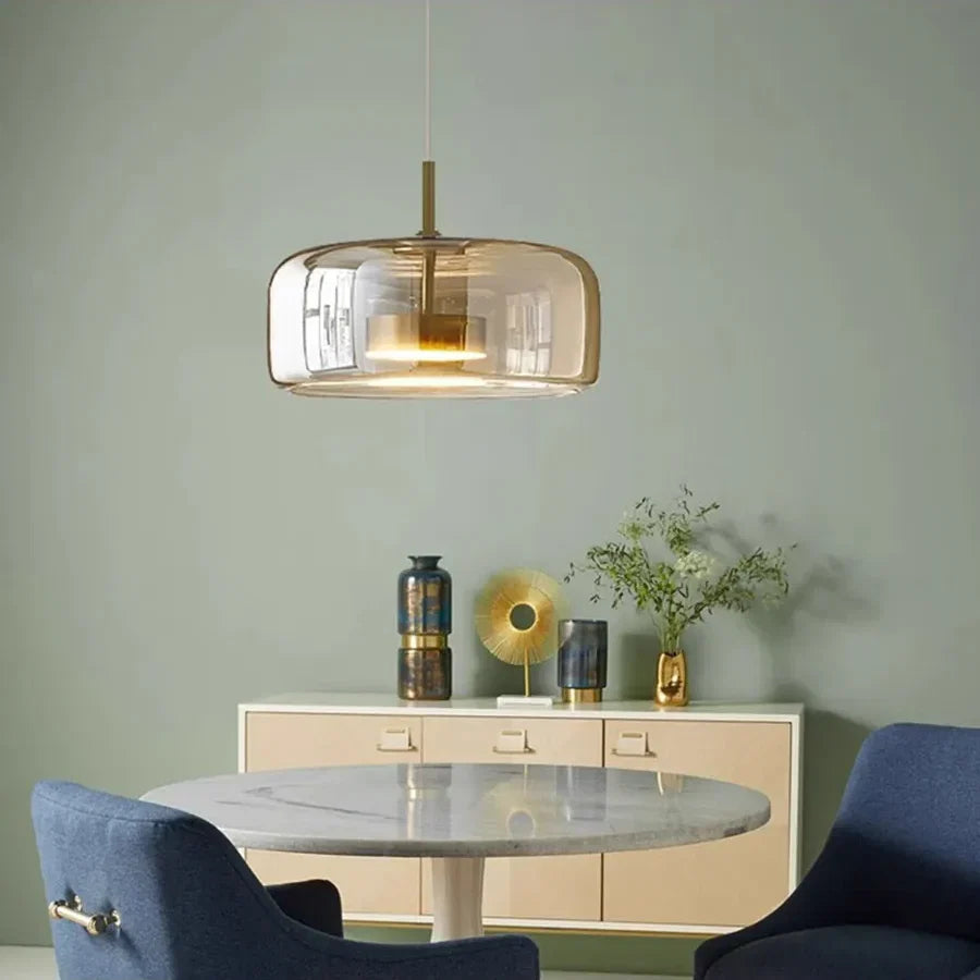 Nordische Hanglamp Glas LED Cognac Rookgrijs Scandinavisch