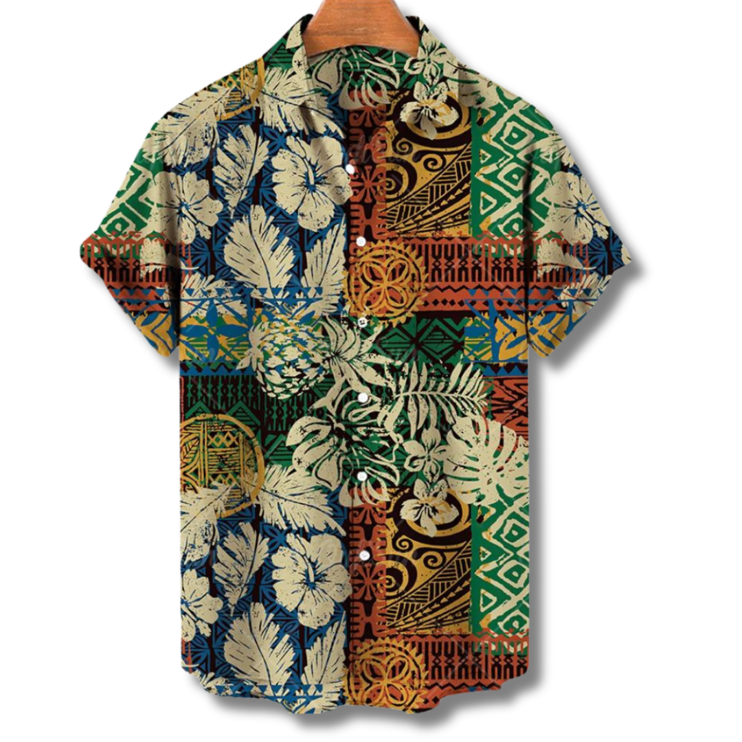 Hawaï Overhemd Korte Mouwen Bloemen Zomerstijl