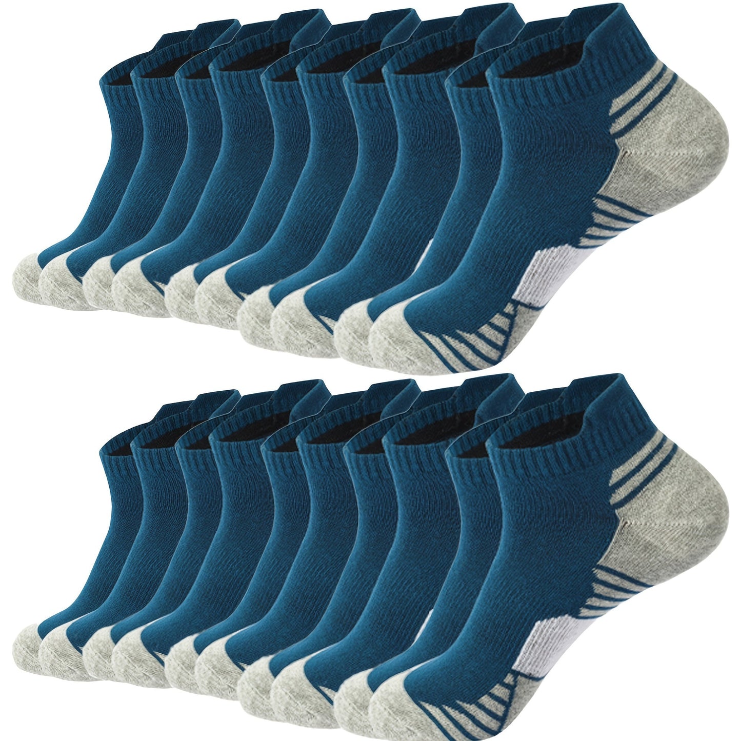 Heren Sokken Set 12 Paar Ademend Comfortabel voor Dagelijks Gebruik Katoen en Synthetisch Meerkleurig Zwart Wit Blauw Grijs