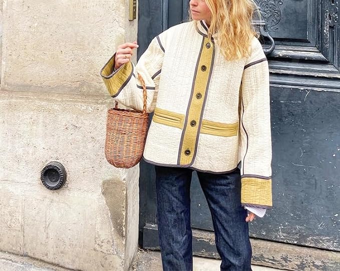 Vrouwen Jas Patchwork Stijlvol en Elegante Look