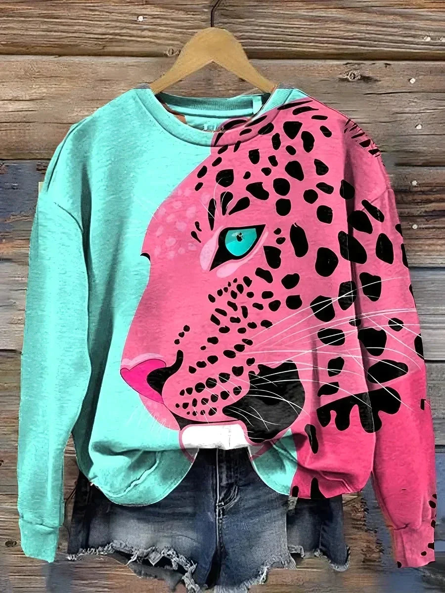 Dames Trui met Leuke Dierenprint