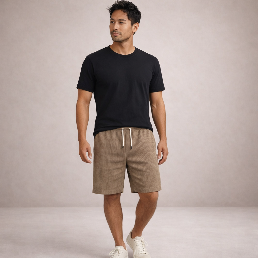 Korte Herenbroek Linnen Ademend Zomerbroek Casual Fit