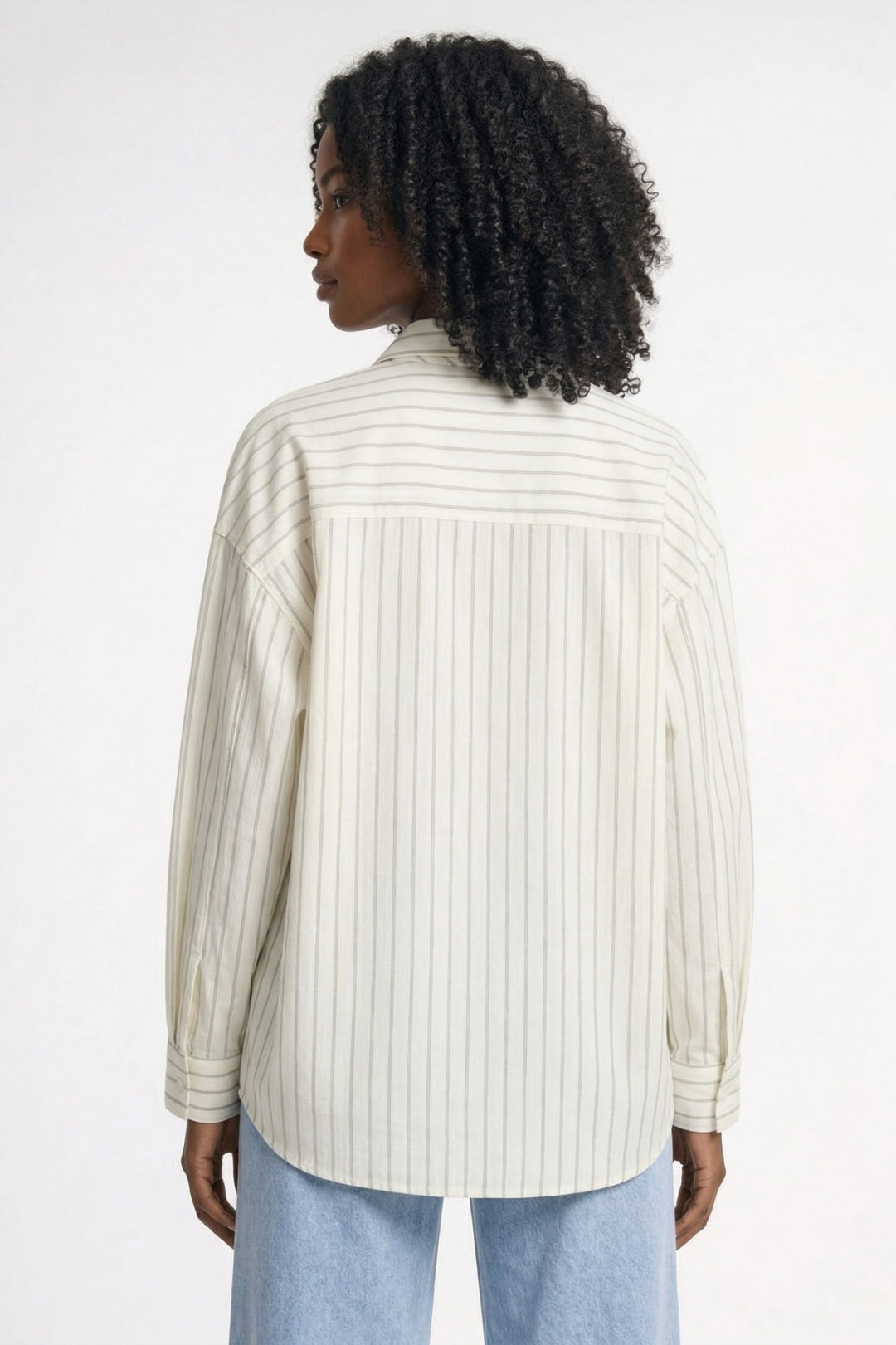 Dames Blouse Oversized Gestreept met Strik Detail