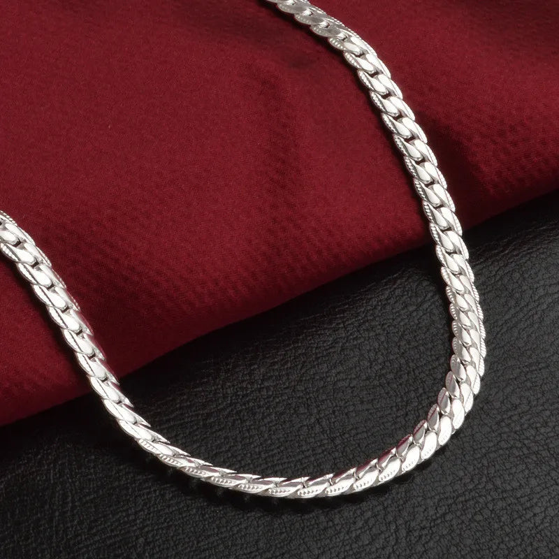 Elegante Sterling Zilveren Schakelketting 925 – Minimalistisch Sieraad voor Dagelijks Gebruik en Feestelijke Gelegenheden