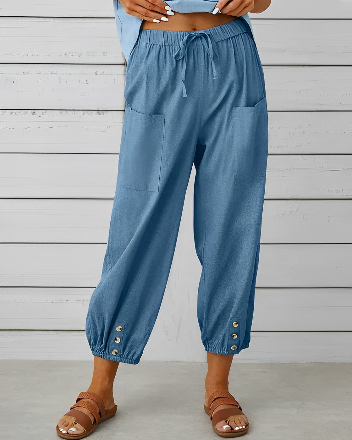 Hoge Taille Broek Zwart Comfortabel Wijd Model