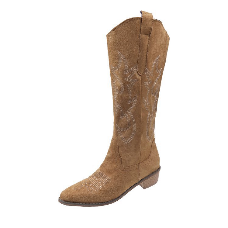 Dames Laarzen Zwart Cowboy Hak Stijlvol Leer