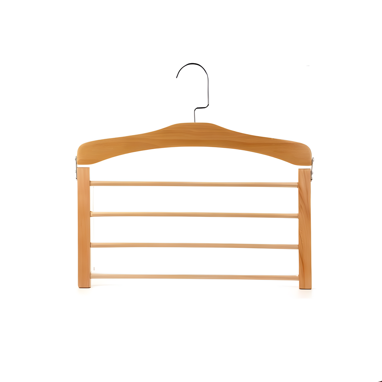 Houten Kledinghangers Walnoot & Natuurlijk Hout – Klassieke Garderobehanger met Metalen Haak – 38x38x12cm