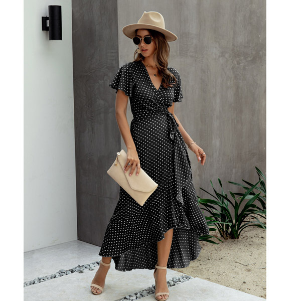 Zomerjurk Gebloemd Met Ruffles en V Hals
