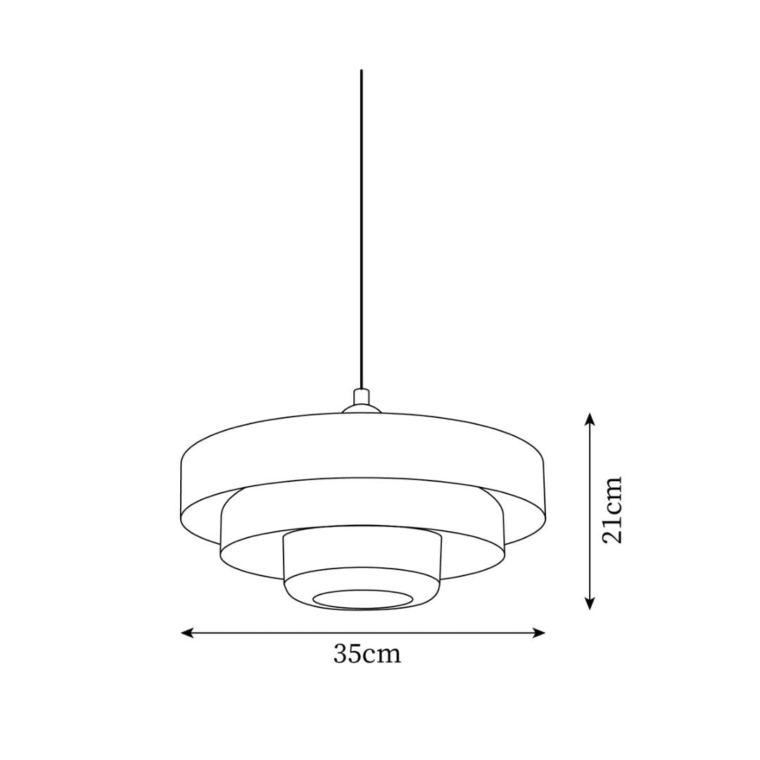 Hanglamp Metaal Gelaagd Ø35cm Oranje E27 Eettafel Woonkamer Retro Design Verlichting Industrieel Modern