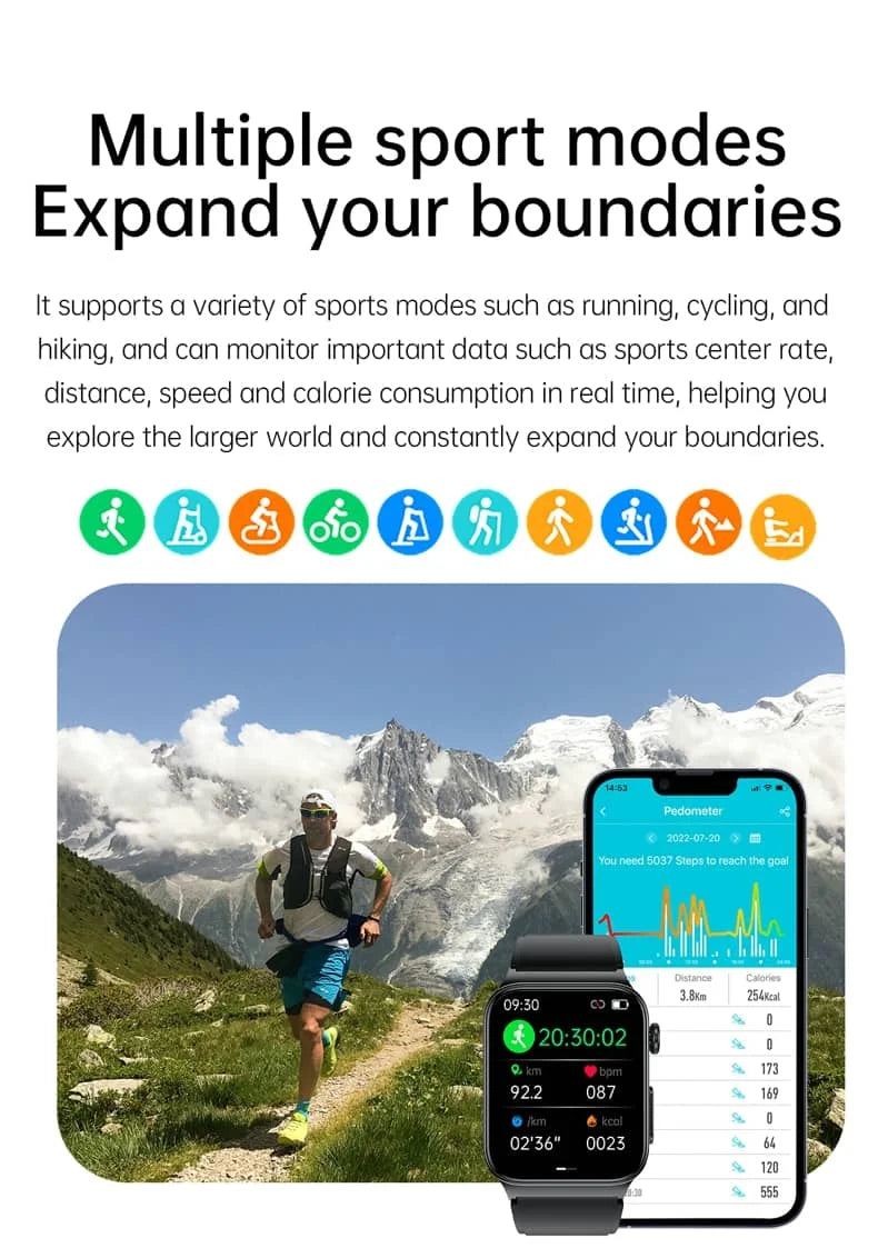 Geavanceerd Gezondheidshorloge met ECG en Bloedglucose Monitoring
