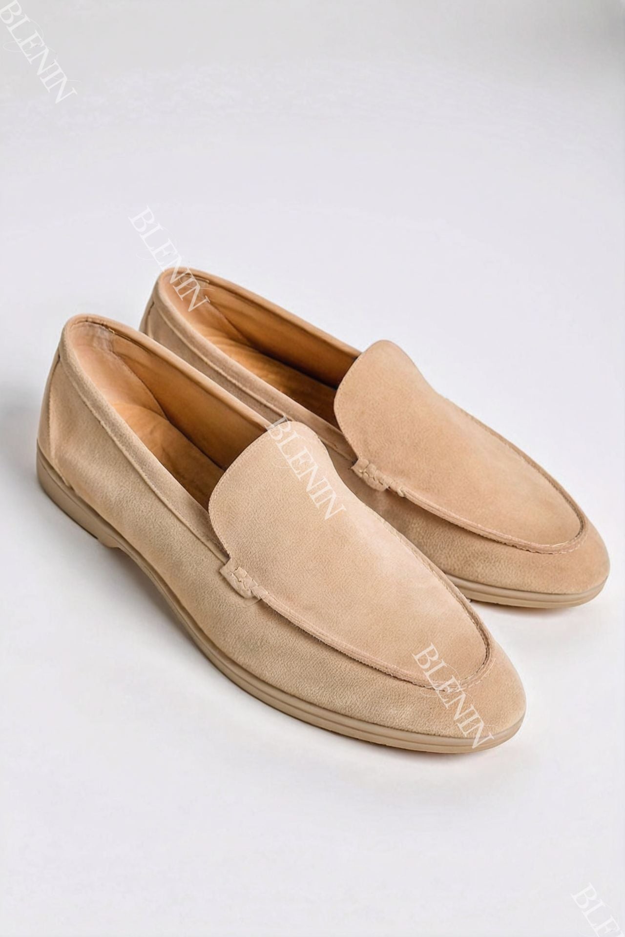 Mannen Loafers Beige Stijlvol Comfortabele Schoenen