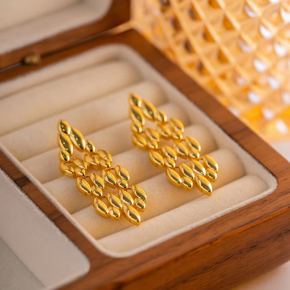 Dames Oorbellen Luxe Schakel Gevlochten Design