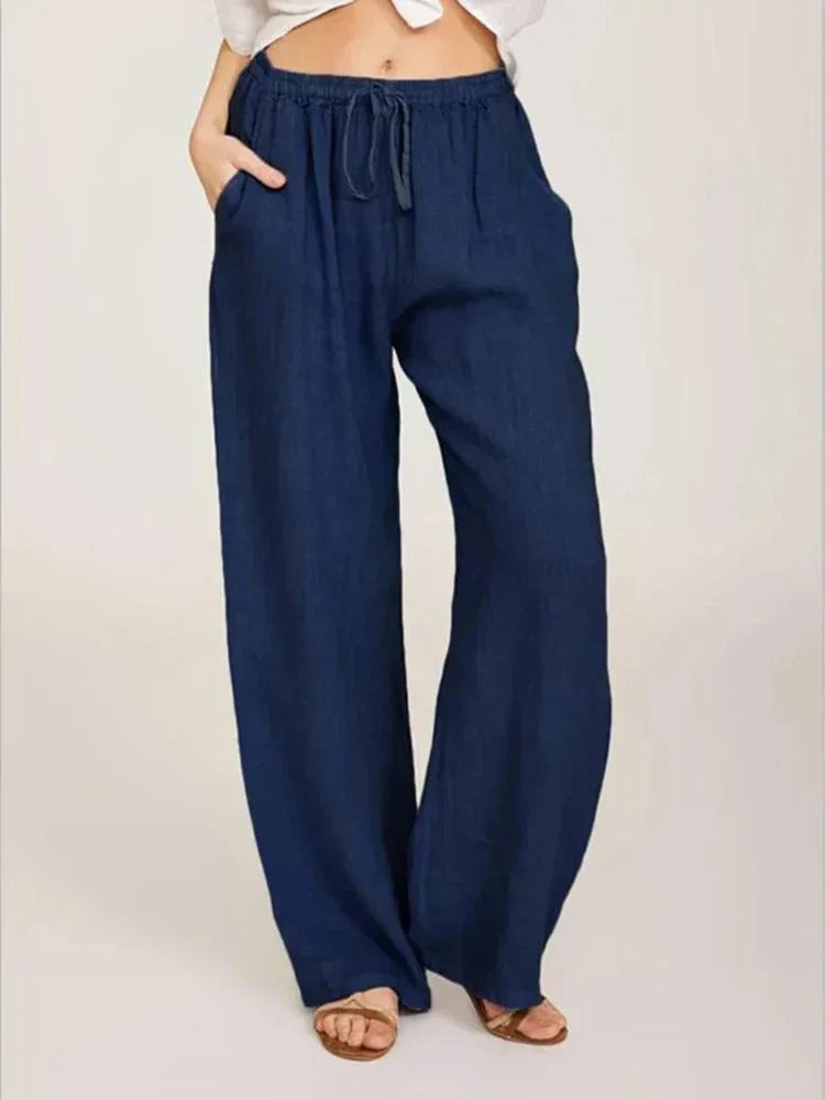 Dames Zomerkatoenen Broek Linnen Stof Comfortabel