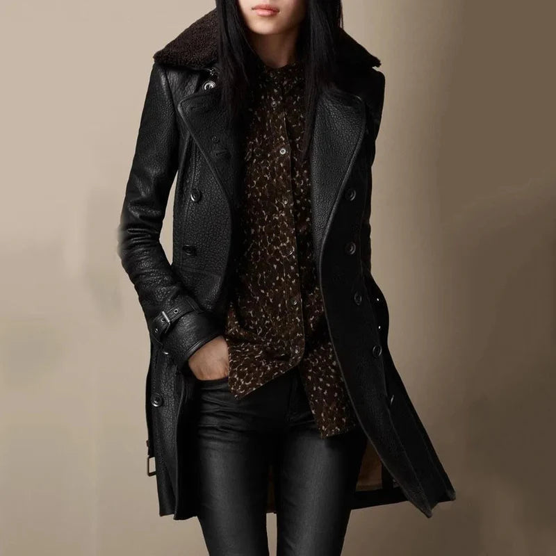 Lange Warme Winterjas voor Vrouw Elegant Model